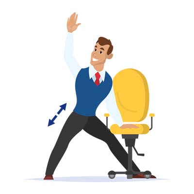 Standing and stretching during work break