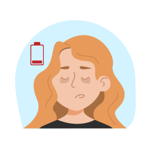 Sleep disruption and low energy illustration